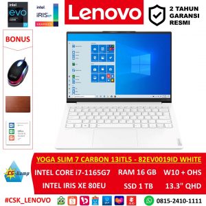 Lenovo Yoga Slim 7 Carbon - 13ITL5 - 82EV0019ID | Intel Core i7-1165G7 | 1TB SSD | RAM 16 GB | W10 | OHS | 13.3 QHD