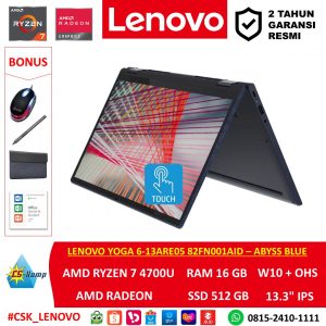 Lenovo Yoga 6 13ARE05 82FN001AID - Abyss Blue | Ryzen 7 4700U | AMD Radeon | RAM 16GB | SSD 512GB | W10 | OHS | 13.3 IPS Touch Screen