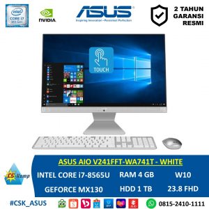 ASUS AIO V241FFT-WA741T - WHITE | i7-8565U | RAM 4GB | HDD 1TB | MX130-2GB | W10 | 23.8 FHD Touch Screen