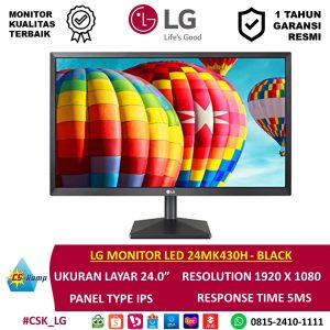 LG MONITOR LED 24MK430H - BLACK | 24.0 inch | 1920 x 1080 | IPS | 5MS | 1 Tahun