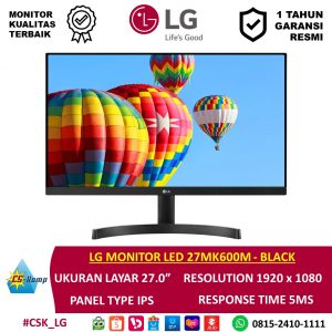 LG MONITOR LED 27MK600M - BLACK | 27.0 inch | 1920 x 1080 | IPS | 5ms
