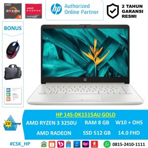 HP 14S-DK1515AU GOLD | Ryzen 3 3250U | AMD Radeon | RAM 8GB | SSD 512GB | W10 | OHS | 14.0 FHD IPS