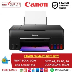 CANON PIXMA PRINTER G670 | Print | Scan | Copy | Wireless | USB