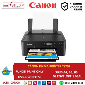 CANON PIXMA PRINTER TS707 | Print Only | Wireless | USB