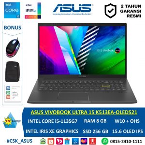 ASUS VIVOBOOK K513EA-OLED521 |INTEL i5-1135G7 |RAM 8GB |SSD 256GB |Intel Iris Xe |W10 |OHS |15.6" OLED FHD